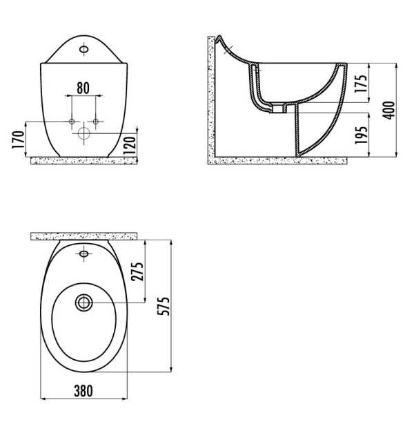 MIRADOR Back to Wall Bidet  SP1360